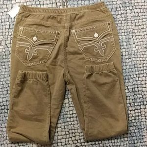 Rock Revival Khaki Drawstring Cargo Jeans